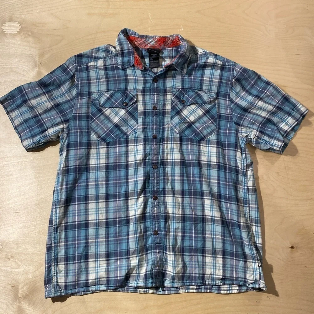 The North Face Blue and White Plaid Men's Shirt Large (NI)